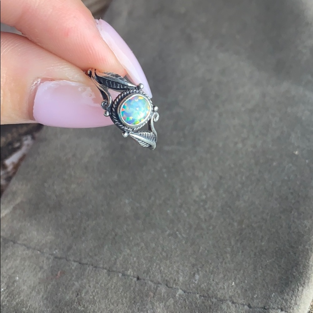 Stainless Steel Moonstone Ring - 7